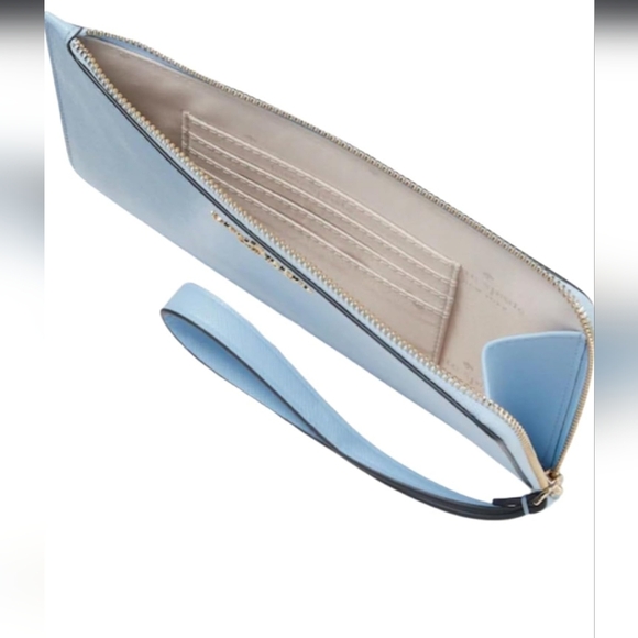 Kate ♠️ Spade Celeste Blue Medium L Zip Wristlet Wallet WLR00134-$139 - Picture 2 of 5
